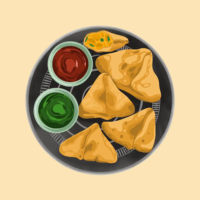 Samosa Illustration food illustration procreate samosa