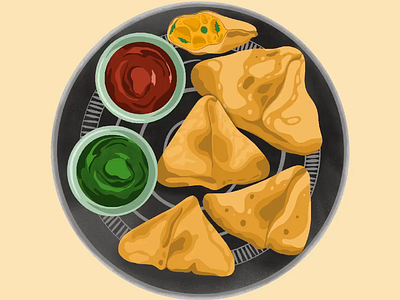 Samosa Illustration food illustration procreate samosa