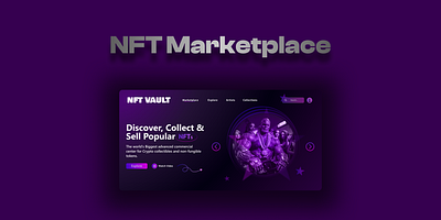 NFT Vault - Landing Page branding design nfts product design prototype ui uiux ux web design