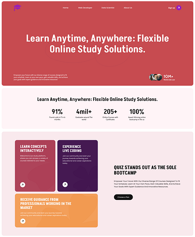 Website design for online study / Figma animation branding design figma design graphic design logo study website mockup ui uiux design website design website for study