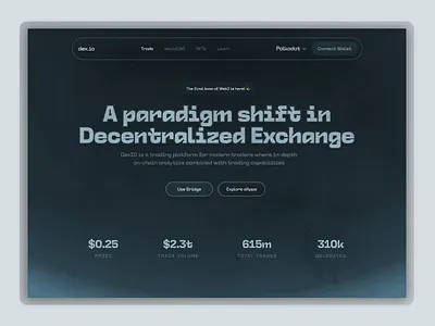 dex.io - a decentralized exchange platform bitcoin decentralized kit landing page polkadot uiuxkit wallet web3