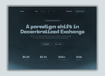 dex.io - a decentralized exchange platform bitcoin decentralized kit landing page polkadot uiuxkit wallet web3