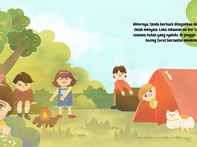 The Fun On The Camping Ground childrenillustrationbook digitalillustration illustration