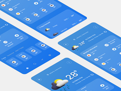Weather App - Home & Detail app design illustration mobile ui ux weather