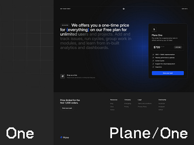 Plane-One dark design footer gradient landing management pricing sas typography ui ui ux web webdesign