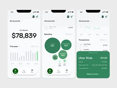 Concept Design: Modern Bank App Interface savings goals.