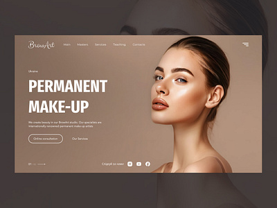 Make-up website design agency business landing page make up permanent prototype ui visual web design website
