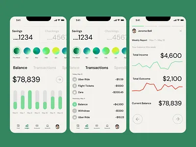 Concept Design: Bank App Interface savings goals.