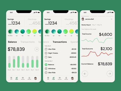 Concept Design: Bank App Interface savings goals.