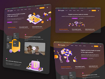 Passion for Blockchain Technology 3d apps bitcoin blockchain crypto cryptocurrency dark mode figma finance fintech gradient html ico illustration investment isometric landing page nft ui ux