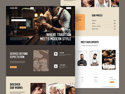 Barbershop - Landing Page barber barbershop clean hair salon haircut hairdresser landing page stylist web design website website design