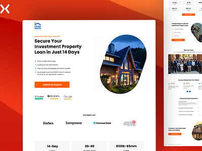 Financial Services Landing Page design dribbble shot finanace finance landing page finance.web fintech graphic design landing page design lead generation loan investment loan landing page ui ux