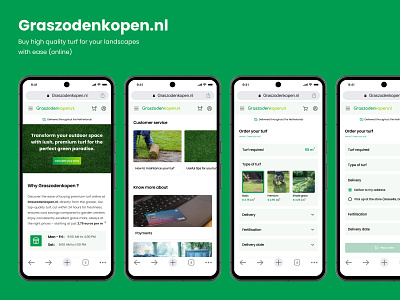Landing page (mobile view) - Graszodenkopen app design design ui ui design uiux user experience user experience design user interface design web design website design