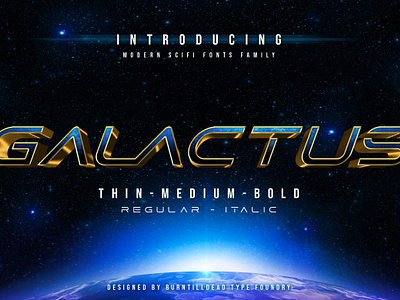 Galactus Sci-Fi branding burntilldeadstudio design font galaxy theme graphic design lettering logo scifi typefoundry unique unique font