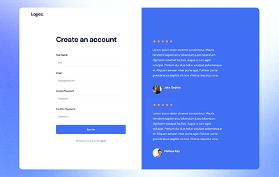 Sign Up Page Minimal Clean for Logicc branding design graphic design illustration illustrator cc logo ui ux vector vector artwork