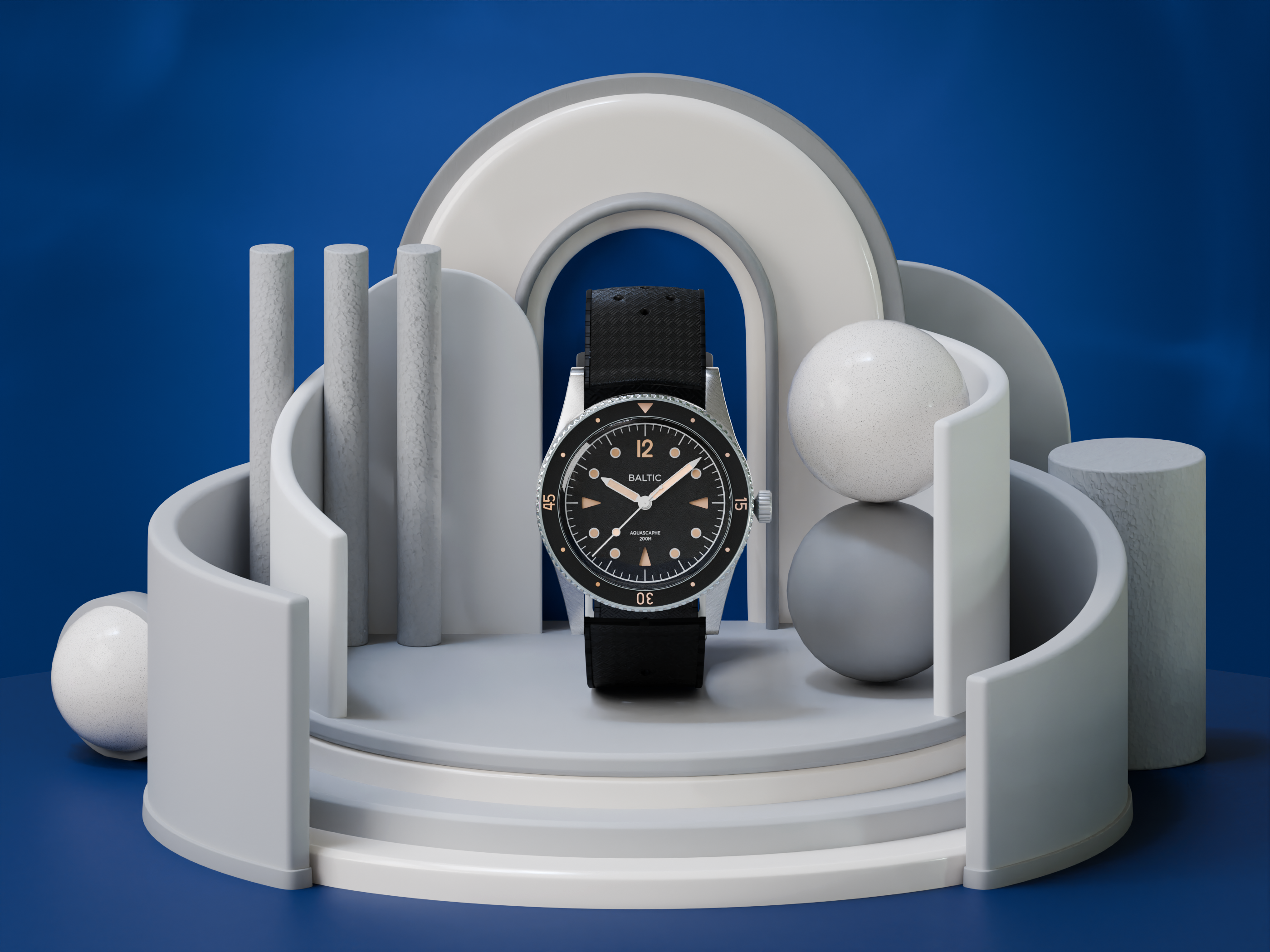 Baltic watches illustration 3d 3dart 3ddesign abstract blender c4d cgi cinema4d commercial design dive watches diving geometry illustration motion print render set tudor watches