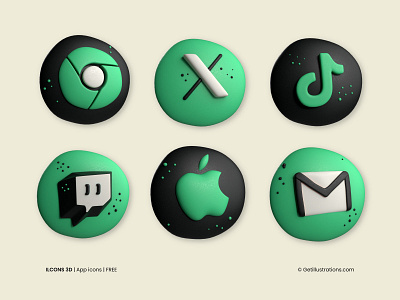 ilcons 3D App icons 3d app icons 3d icon app icons blender clay custom illustration discord free free icons freebie getillustrations ilcons modeling payment redesign social twitter