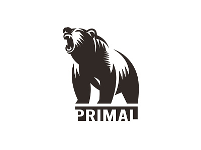 Primal animal bear black design graphic grizzly illustration illustrative instinct mark negative space power powerful primal strong symbol t shirt design vector