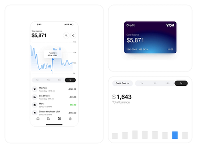 WealthWise: Your Secure Banking Hub (Mobile iOS App) android animation app application balance bank banking card dashboard finance fintech ios mobile money motion statistic transaction ui ux