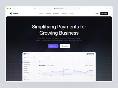 Metafi - SaaS Website barly clean design designer graphic design landing page saas ui uidesign uiux unpixel ux uxdesign uxerflow web web design website website template
