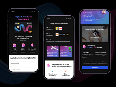 Flipkart-Axis credit card app app design application card credit card design flipkart product design ui
