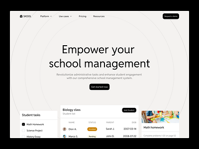 Landing page - School web app landing page school website ui ux website design website redesign