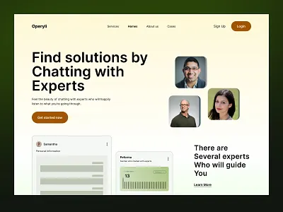 Operyli Website | Home Page app business chating clean design green header homepage interface landing page mobile product service solutions startup supitar ui web webdesign website