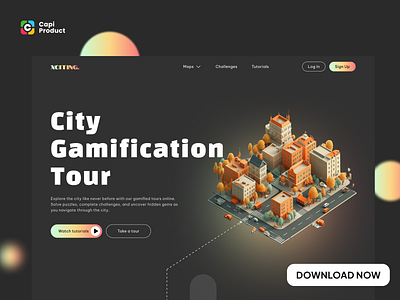 City Gamification Tour - Dark mode city design game gamification tour ui uiux website