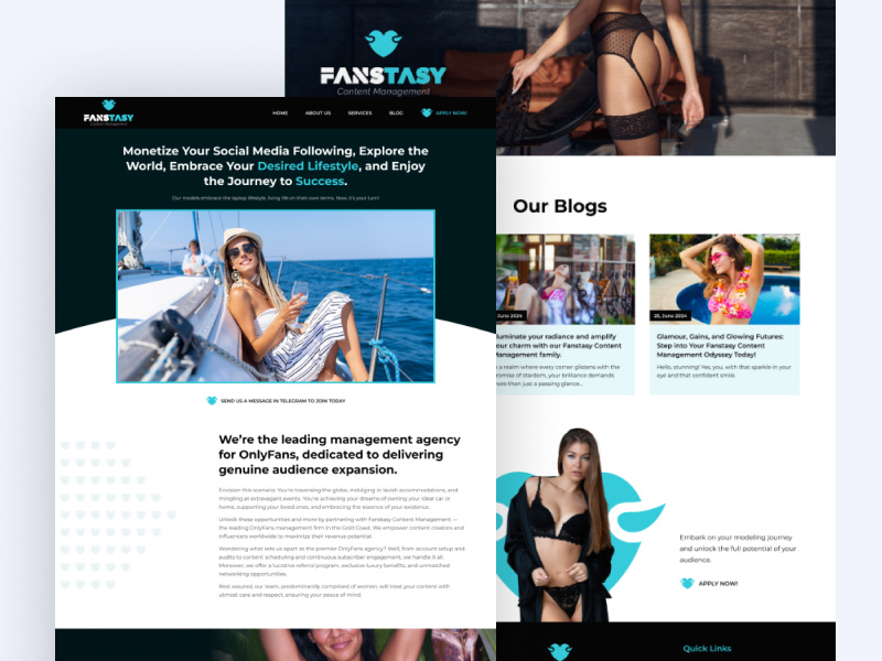 Onlyfans Agency website Design | Landing Page Design figma graphic design landing page design onlyfans onlyfans agency onlyfans agency website onlyfans agency website design onlyfans development onlyfans marketing agency onlyfans modeling website onlyfans website design uiux website design