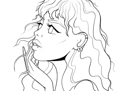 Vampire black and white character character design digitalart drawing fantasy illustration lineart minimal monochrome procreate sketch vampire woman