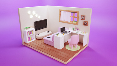 Cute 3D bedroom 3d animation