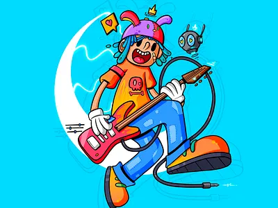 Musician character graphic design