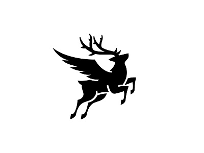 Flying Stag alex seciu animal logo brand designer branding deer logo elk logo horns logo logo design logo designer stag logo wings logo