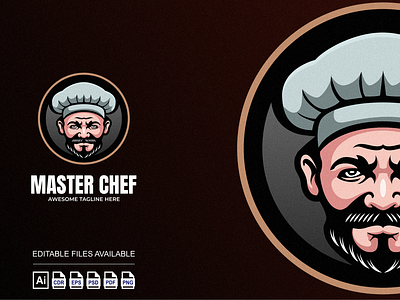 Master Chef Illustration Logo Design 3d branding chef colorful design graphic design illustration koky logo