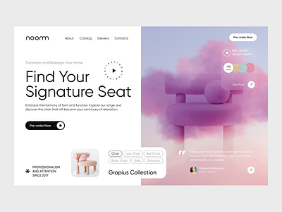 Furniture Landing Page UX/UI | Web Design bento grid decor furniture