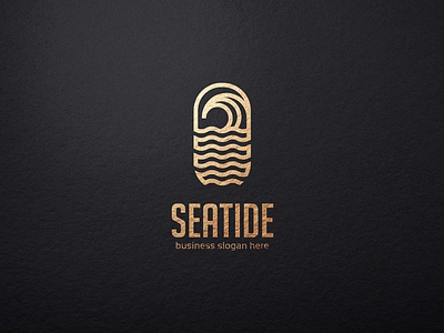 Sea Tide Logo aquatic brand coast design emblem identity logo logo design logotype minimalist sea tide logo simple logo storm surf template tsunami water waves