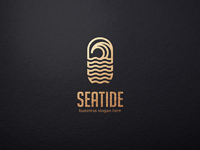 Sea Tide Logo aquatic brand coast design emblem identity logo logo design logotype minimalist sea tide logo simple logo storm surf template tsunami water waves