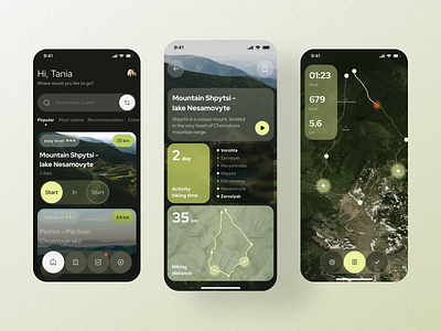 Active Rest App – HikeExplore Ukraine active rest adventure application fitness app hiking hiking routes hobby mobile app mobile design mobile interactions mobile ui mountains rest tourism travel traveling ui user interface ux