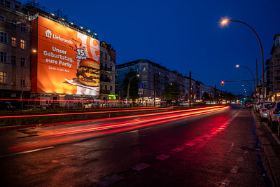 Giant OOH Poster for Lieferando's 15th anniversary activation anniversary berlin berlin at night branding burger dtp graphic design ooh poster poster design print design special offer vector art wrap poster