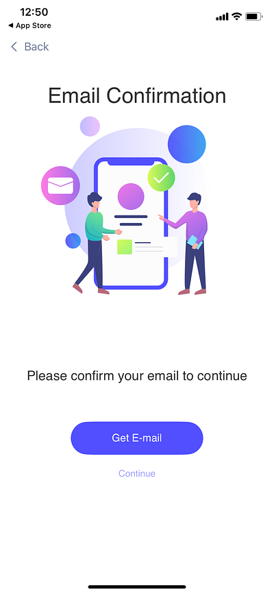 E-mail Confirmation Page for RealHealth confirmation email graphic design ui ux