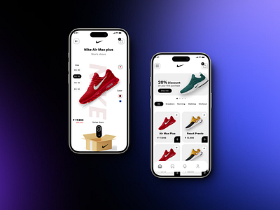 Nike UI Design appui ecommerce nike nikeapp nikeui shoe ui uidesign uiux ux