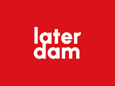 laterdam logo amsterdam brand design branding concept creative graphic design laterdam lettering logo logo design minimalsitic modern naming red social media typesettings vector