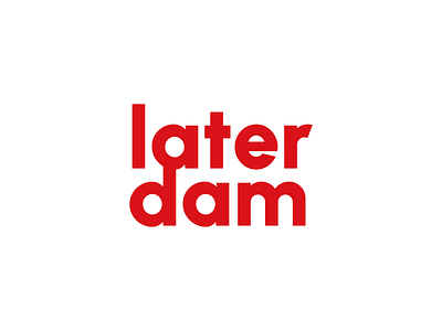 laterdam logo amsterdam brand design branding concept creative graphic design laterdam lettering logo logo design minimalsitic modern naming red social media typesettings vector