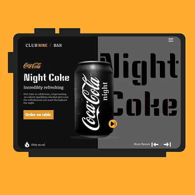 coca cola landing page redesign dark theme design graphic design landing page design modern and creative design ui website design website redesign