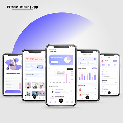 Fitness Tracking App 3d animation branding graphic design logo motion graphics ui
