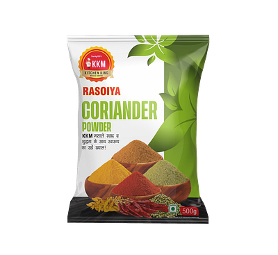 Coriander Powder Pouch Design branding coriander powder fmcg packaging food packaging indian spices mockup pouch design pouch packaging product design spices spices packaging