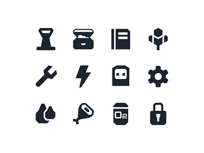 🤖 Icon Set - Futuristic sharp corners (black and white theme) blackandwhite flat futuristic gameui gui icon iconstyle
