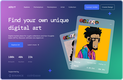 Artry NFT Marketplace nft ui ui design web3