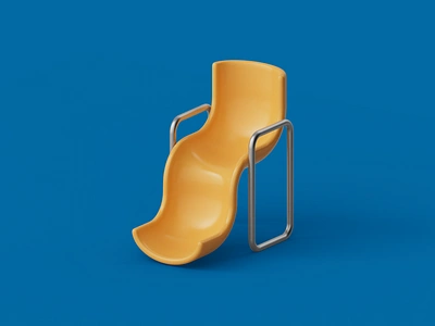 Slide off 3d c4d chair illustration render slide