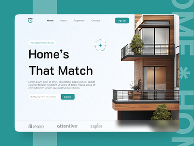 Real Estate Landing Page | Home | Properties branding color design futuristic home home properties house layout luxury minimalist modern outstanding property real estate typography ui design uidesign user experience userinterface ux